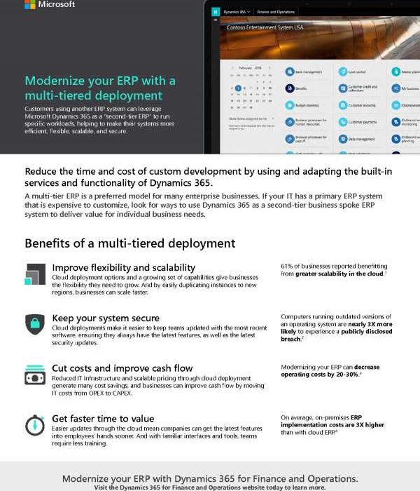 Modernize your ERP with a multi-tiered deployment for Operations Finance
